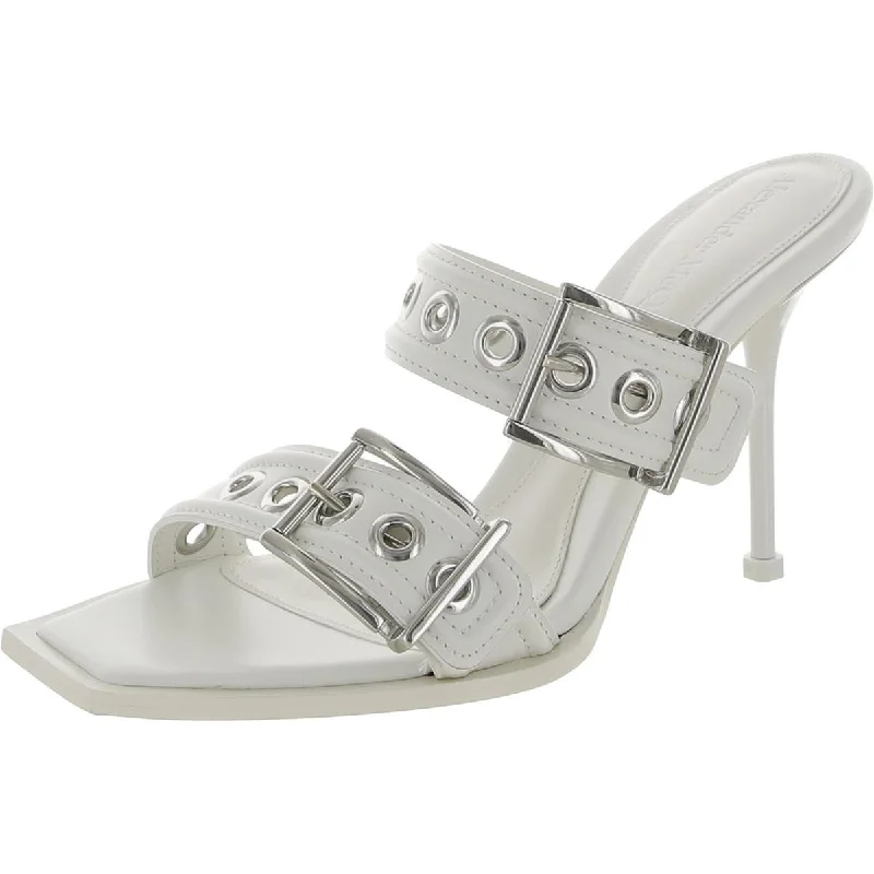 Womens Leather Buckle Heels---Comfortable Leather Pumps for Office and Everyday Wear