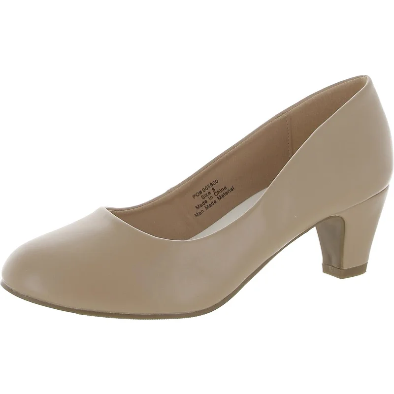 Versatile Dress Heels for Formal and Casual Wear---Womens Faux Leather Dressy Pumps