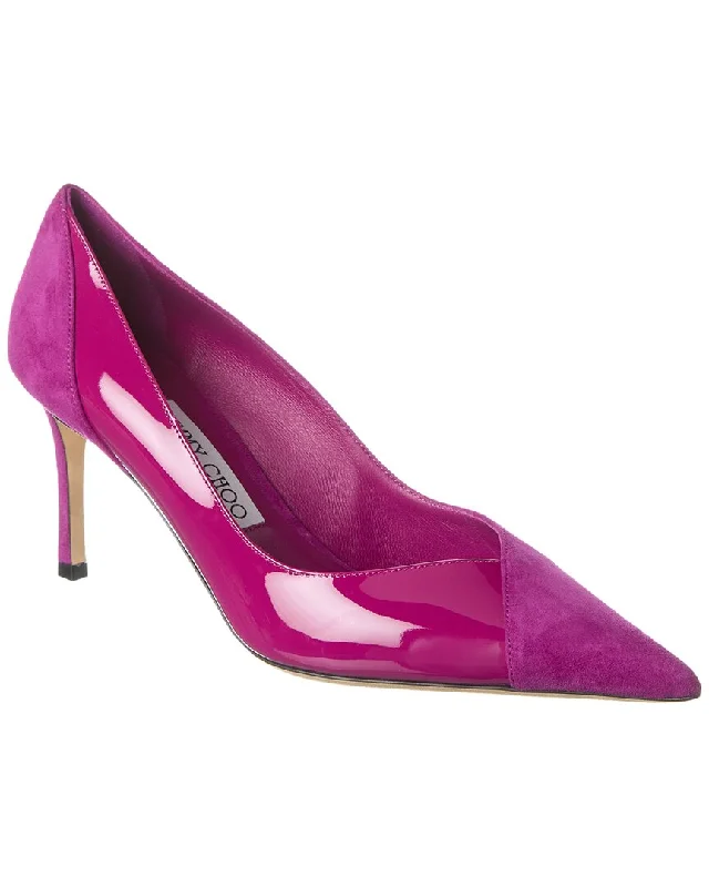 Sleek and Shiny Patent Pump Heels for a Polished Look--Jimmy Choo Cass 75 Patent & Suede Pump