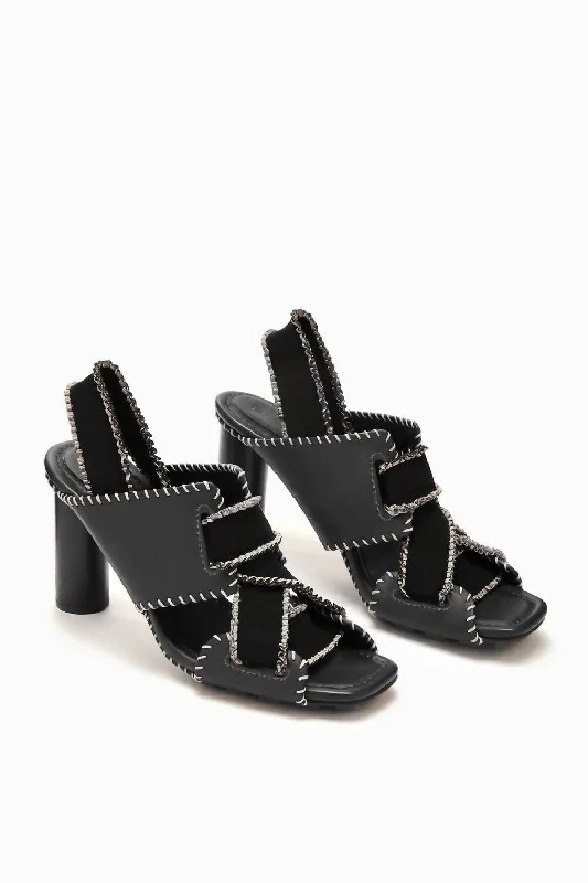 Versatile Heeled Sandals for Any Occasion---Bianca Elastic High Heel In Noir