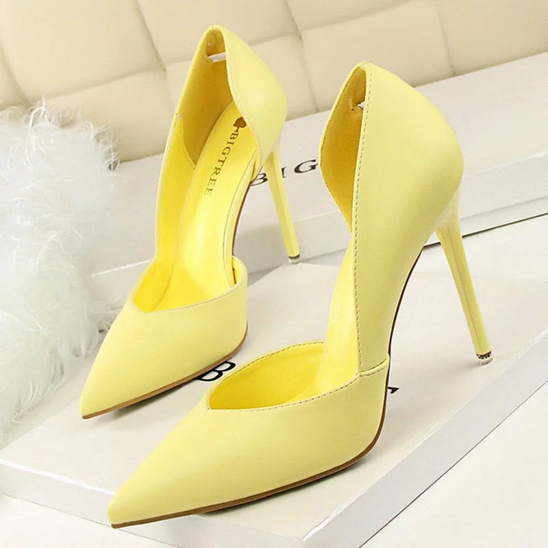 Shoes Women Pumps Fashion High Heels Shoes Black Pink Yellow Shoes Women Bridal