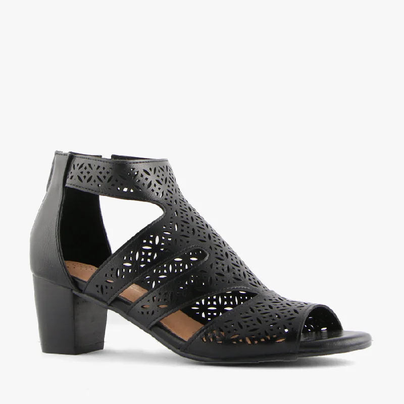 Versatile Heeled Sandals for Any Occasion---BLOOM BLACK