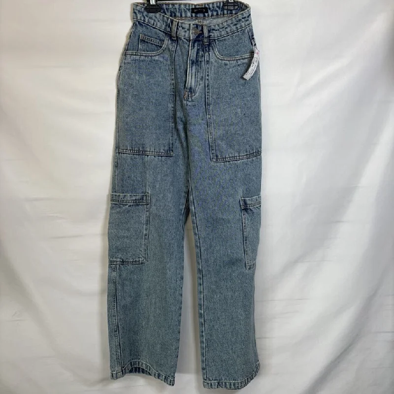 Women's denim jeans with a strike cause design embellishment-BOOHOO WOMEN'S JEANS 4