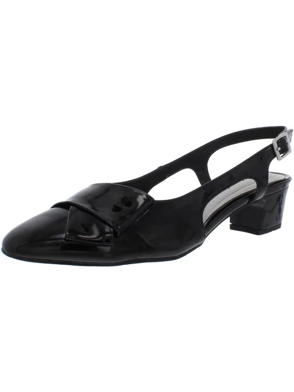 Sleek and Shiny Patent Pump Heels for a Polished Look--Breanna Womens Patent Closed Toe Slingback Heels