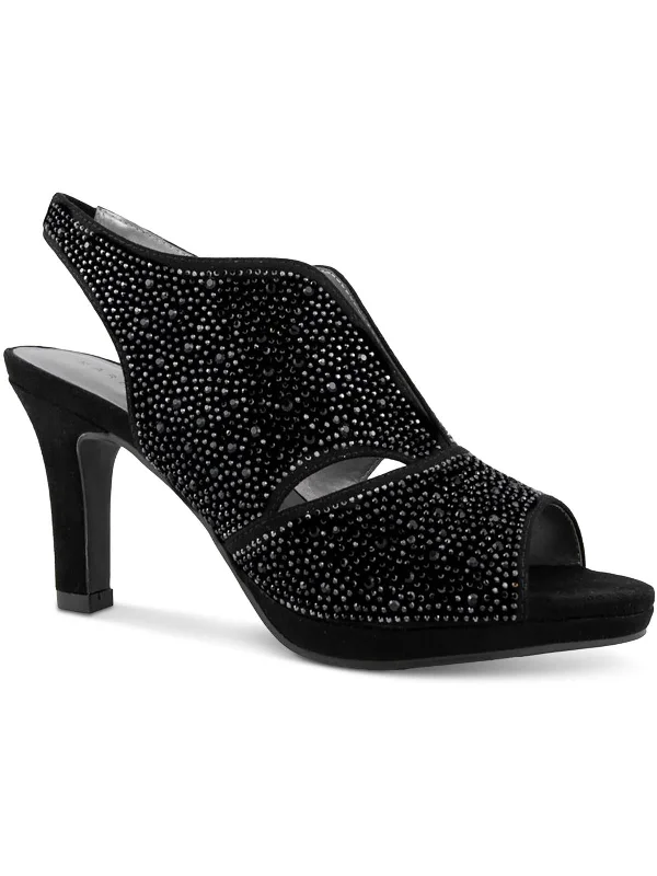 Trendy Peep Toe Platform Heels Crafted from Genuine Leather--Brilee Womens Embellished Peep Toe Pumps