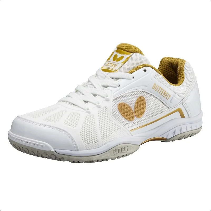 Versatile Heeled Sandals for Any Occasion---Butterfly Lezoline Rifones Table Tennis Shoes [White/Gold]