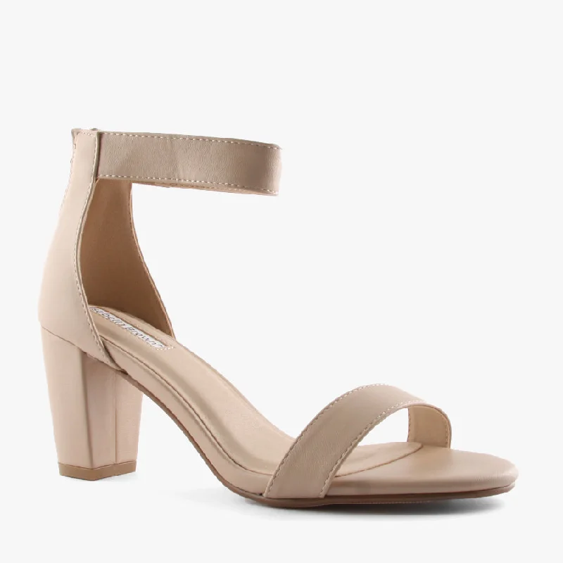 Versatile Heeled Sandals for Any Occasion---CAMEO NUDE