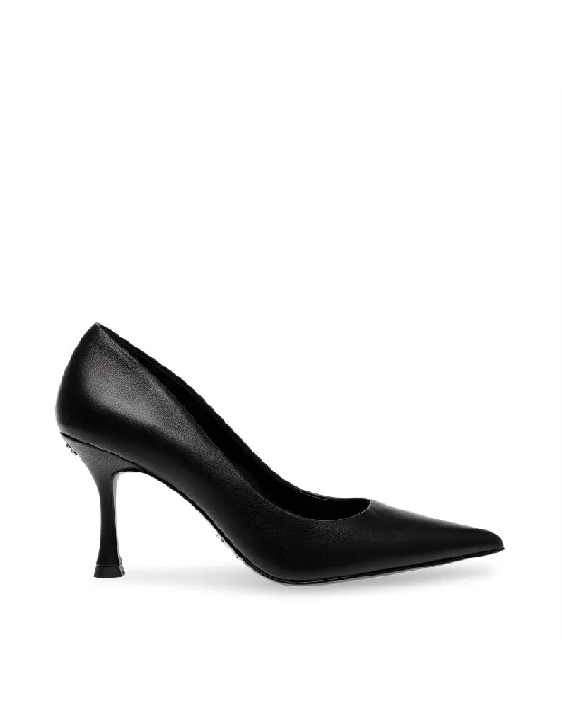 CAN-DO BLACK LEATHER---Comfortable Leather Pumps for Office and Everyday Wear