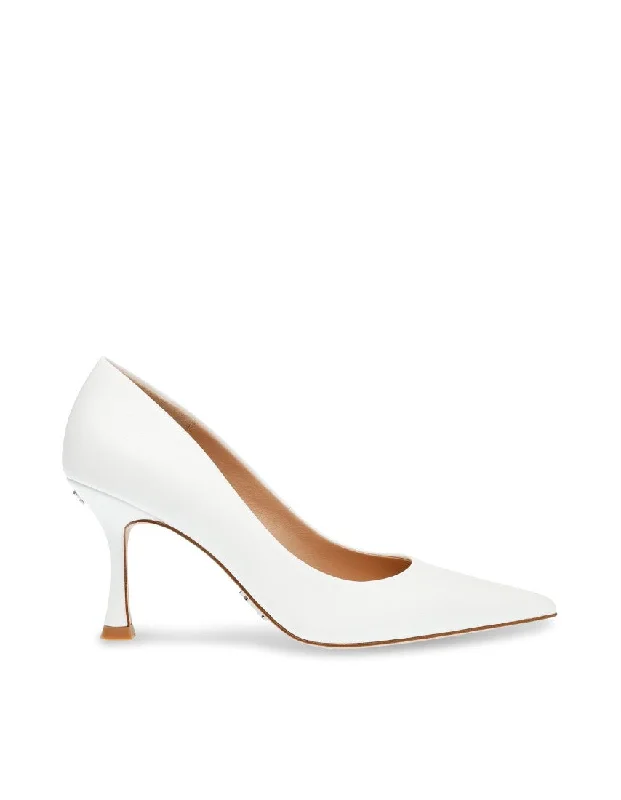 CAN-DO WHITE LEATHER---Comfortable Leather Pumps for Office and Everyday Wear