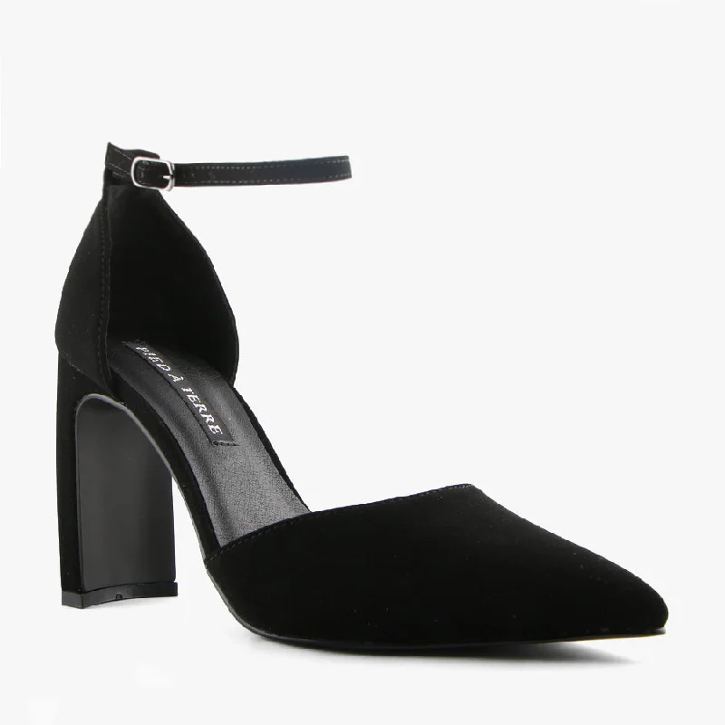 Versatile Heeled Sandals for Any Occasion---CASSIE BLACK LAMI