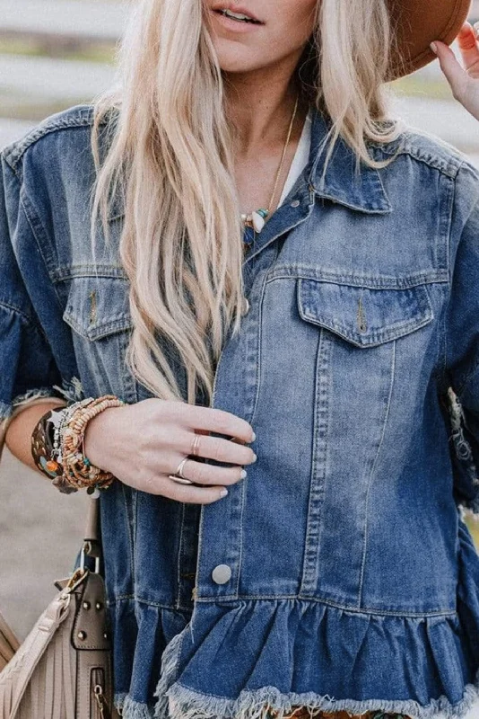 Women's denim shorts with a abstract print-Cassy Short Sleeve Denim Jacket | S-2XL | PRE ORDER Women's denim shorts with a abstract print-Cassy Short Sleeve Denim Jacket | S-2XL | PRE ORDER