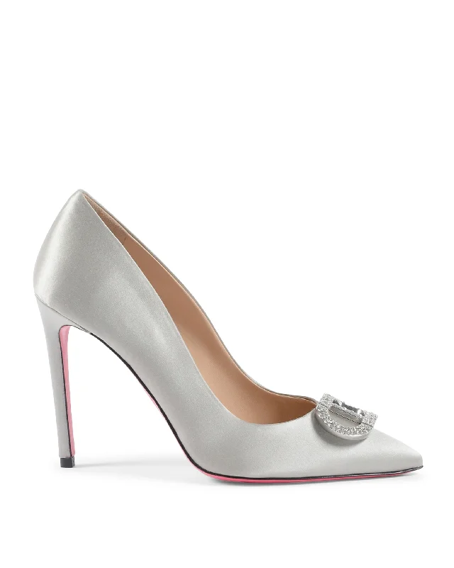 Cindarella Satin Pump - GreyAffordable Satin Heels with a Luxe Touch