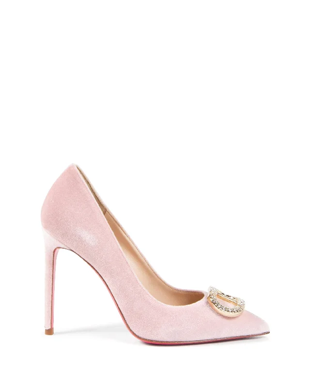 Luxurious Velvet Women's Pumps with Soft Finish---Cindarella Velvet Pump Light Pink