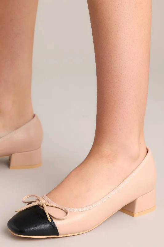 Trendy Chunky Heel Pumps for Casual Wear--Cityscape Stride Beige Short Block Heels