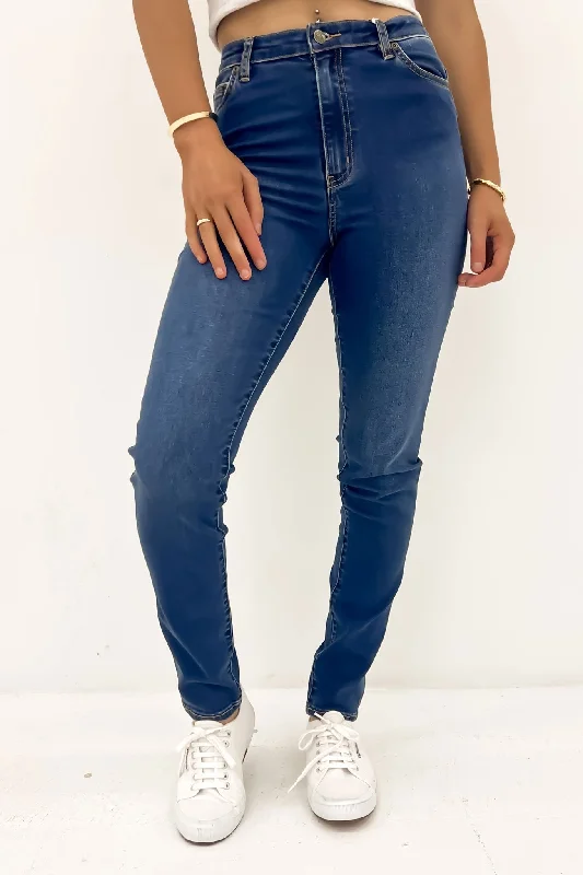 Women's denim jeans with a activism cause design embellishment-Classic High Slim Jean True Indigo
