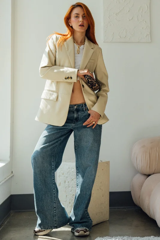 Women's denim jeans for winter-Classic Rise A-Line Baggy Jeans - Vintage Indigo