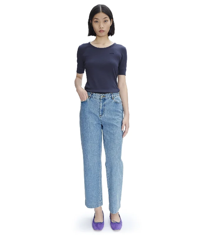 Women's denim jeans with a landscape scene embellishment-New Sailor Jeans