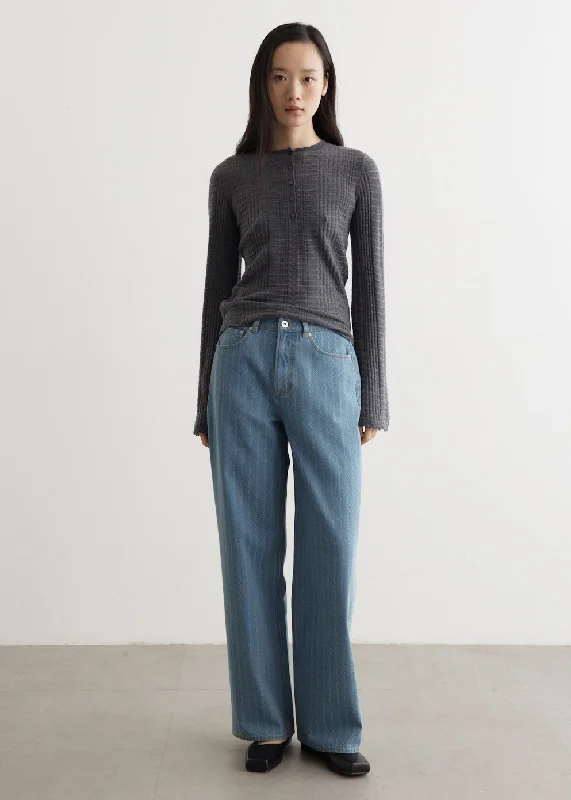 Women's denim jeans style jeans the on and the jeans sale now styled-Crash Baggy Stripe Jeans