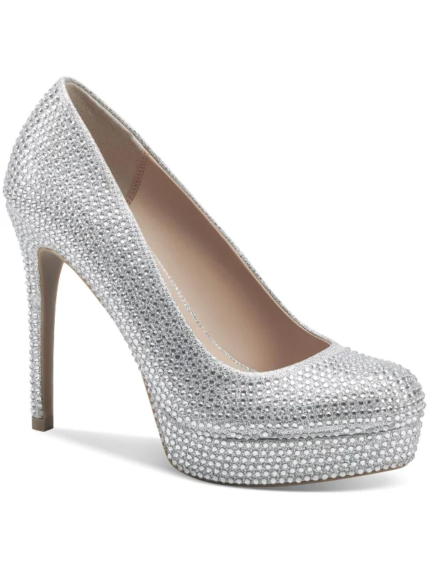 Affordable Rhinestone Pumps for a Dazzling Look---Crista Womens Platform Rhinestone Pumps