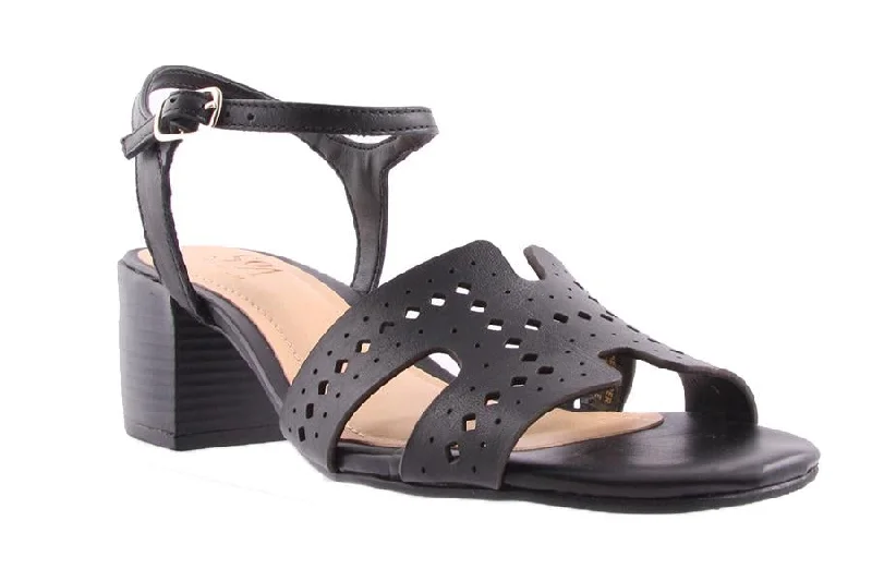 Versatile Heeled Sandals for Any Occasion---CUTOUT BLACK