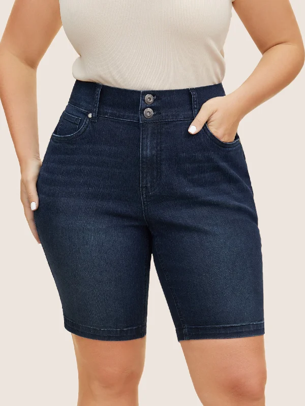 You with to the jeans Denim and what denim on you what or denim the jeans with style look styled-.Dark Wash Button Up Split Side Denim Shorts