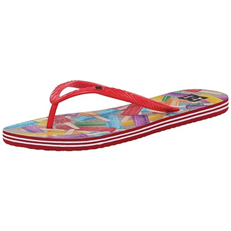 Versatile Heeled Sandals for Any Occasion---DC Womens Spray Graffik Lightweight Flip-Flops