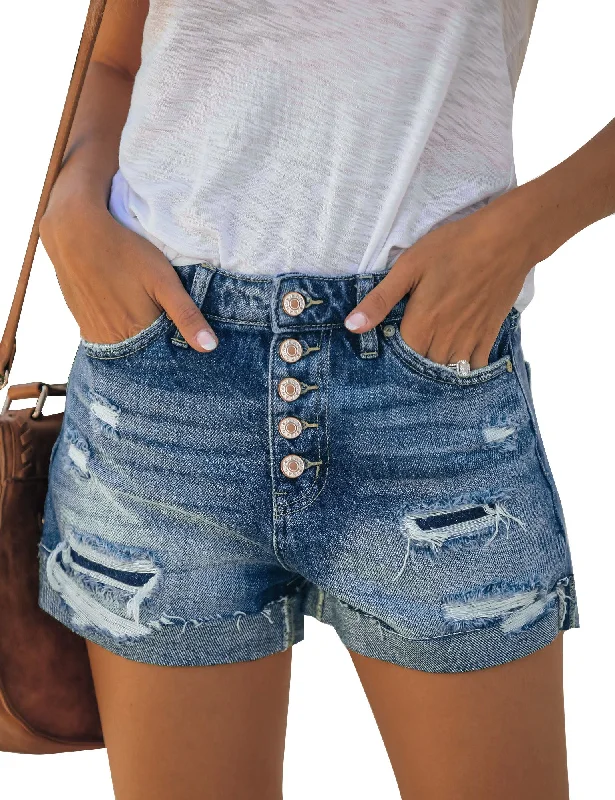 What can shop it now style:Women Summer High Waisted Sewn Cuffed Hem Buttons Denim Jean Shorts What can shop it now style:Women Summer High Waisted Sewn Cuffed Hem Buttons Denim Jean Shorts