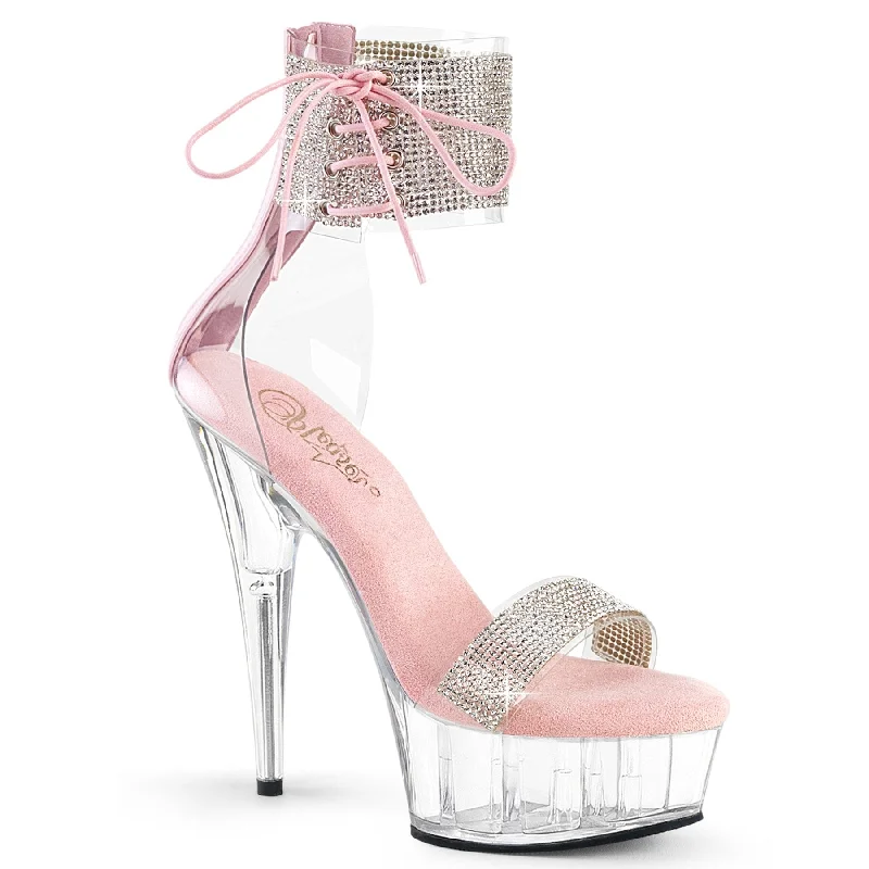 Versatile Heeled Sandals for Any Occasion---DELIGHT-627RS Clear-Baby Pink/Clear