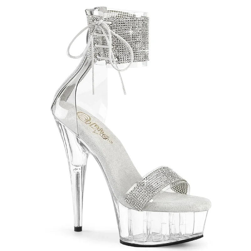 Versatile Heeled Sandals for Any Occasion---DELIGHT-627RS Clear-Silver/Clear