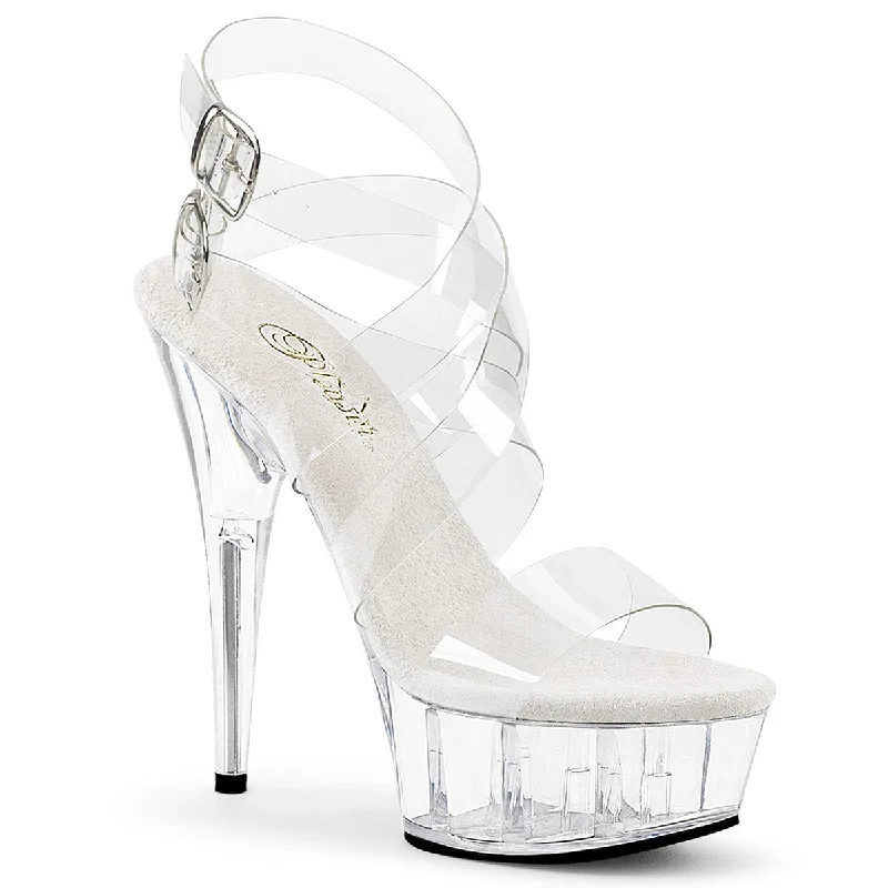 Versatile Heeled Sandals for Any Occasion---DELIGHT-635 Clear/Clear