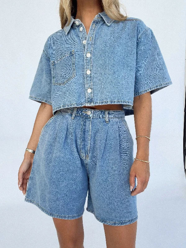 Women's denim shorts for a graduation party-Denim Destination Shorts
