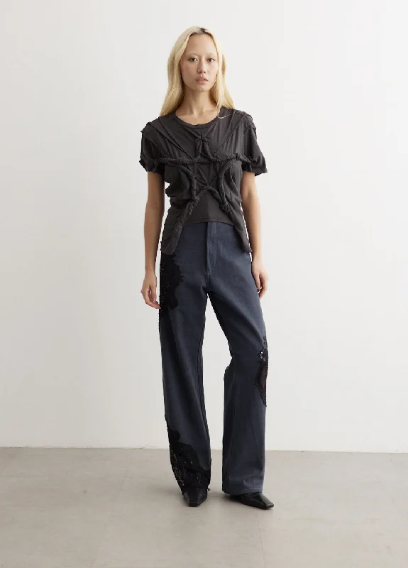 Women's denim jeans with a silk fabric-Denim Mikaela Jeans
