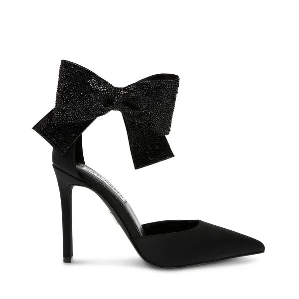 DEVILLE BLACK SATINAffordable Satin Heels with a Luxe Touch