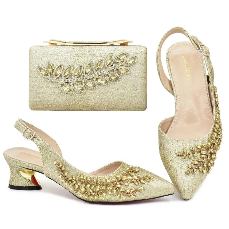 Shoes And Bag Matching Set With gold Women Italian