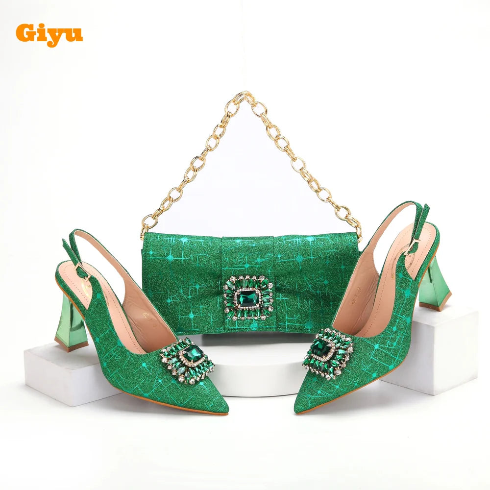 Style Ladies Shoes with Matching Bag Set 2024 Nigerian Shoes and Bag Set