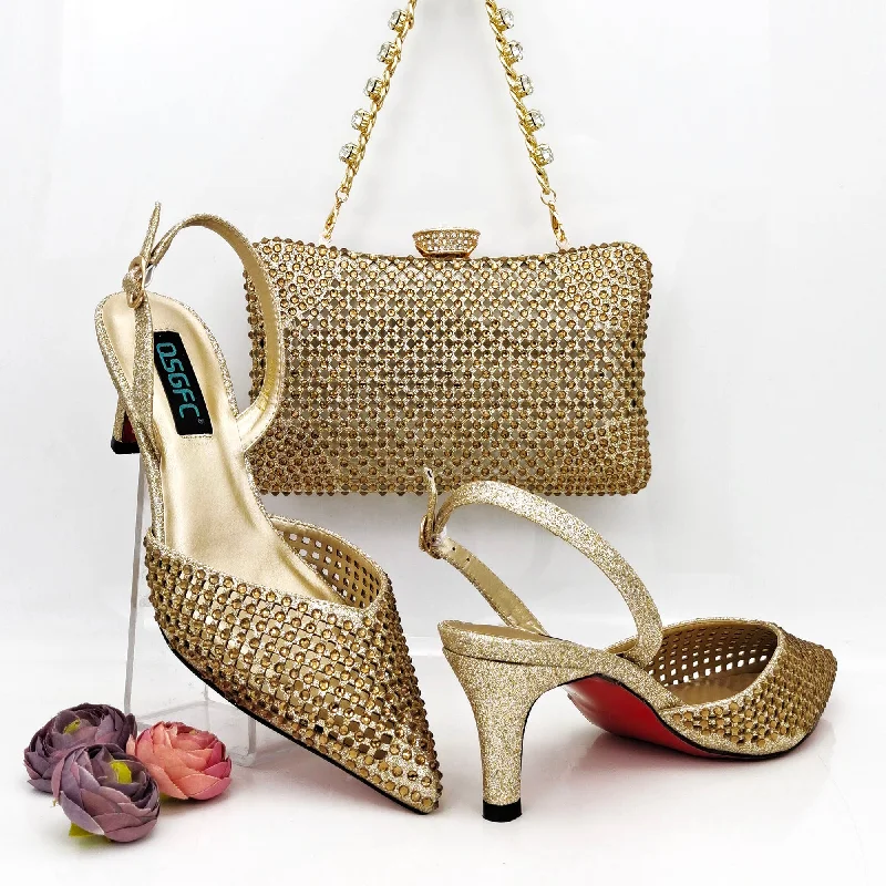 Shoes and Bag Set African Sets gold Women