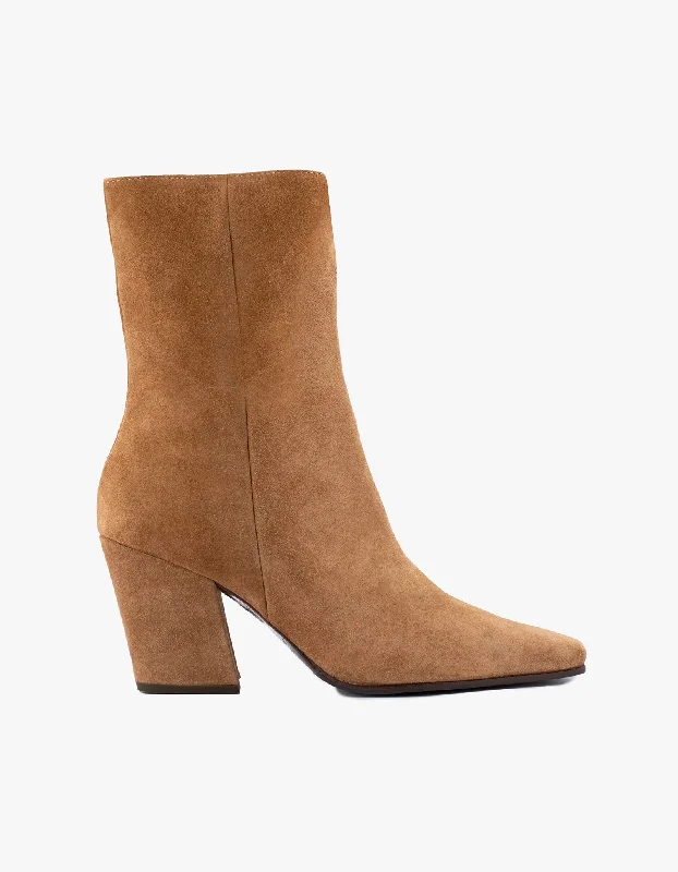 Affordable Suede Ankle Pumps for All-Day Wear--Bianca - Tobacco Suede