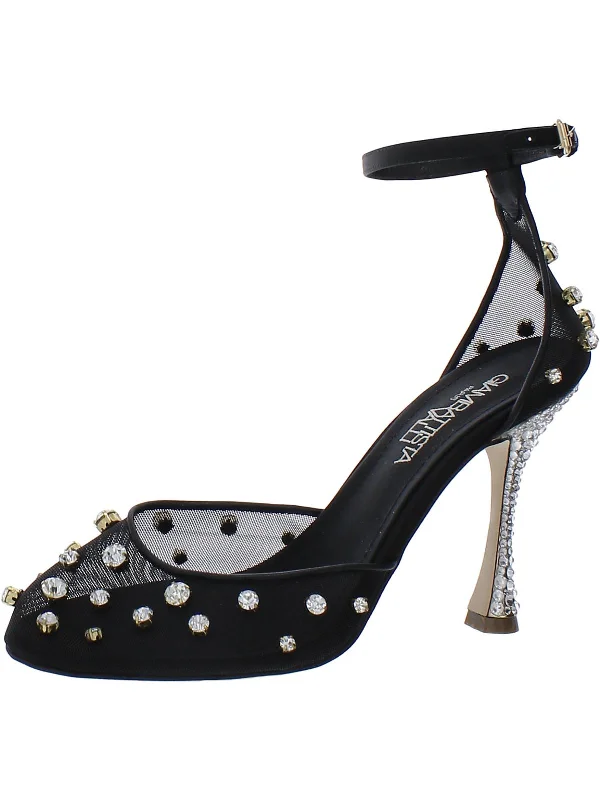 Stylish Ankle Strap Heels for Women--DOTTED CRY Womens Ankle Strap Rhinestones Pumps