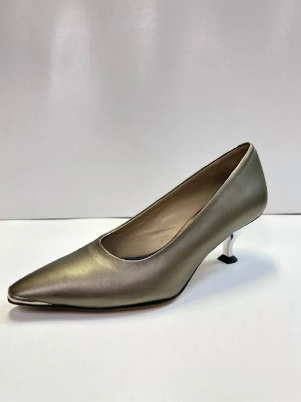 Versatile Heeled Sandals for Any Occasion---Duccio Pumps In Pewter