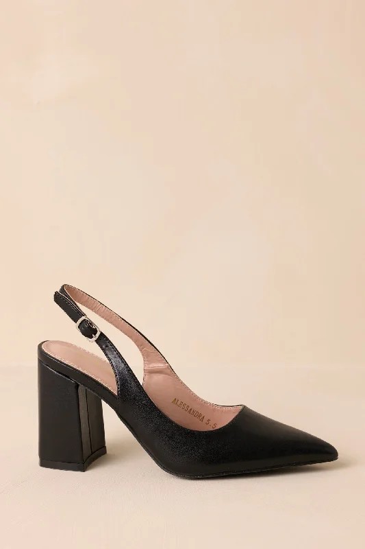 Stiletto Heel Pumps with Perfect Fit--Elegant Elevation Black Slingback Heels-Fashionable & Classic