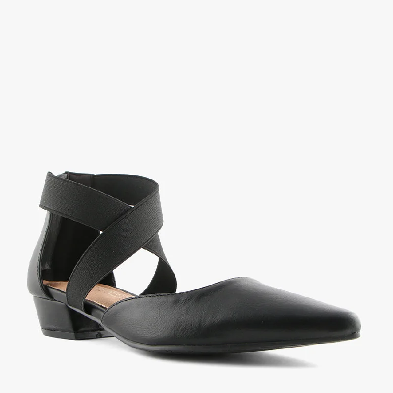 Versatile Heeled Sandals for Any Occasion---ELLA BLACK SMOOTH