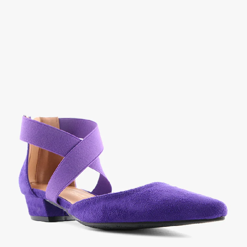 Affordable Suede Ankle Pumps for All-Day Wear--ELLA PURPLE SUEDE