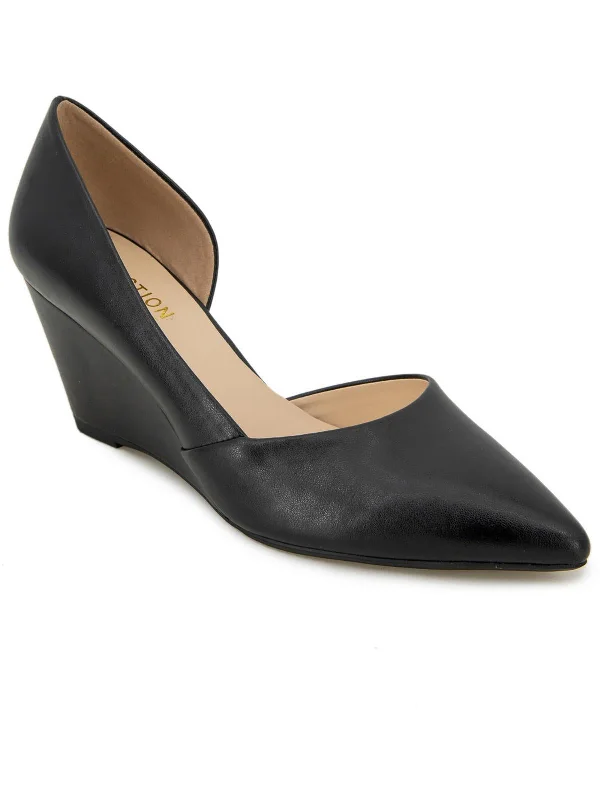 Trendy D'Orsay Pumps for Fashion-Forward Women---Eltinn Womens Faux Leather Wedge D'Orsay Heels