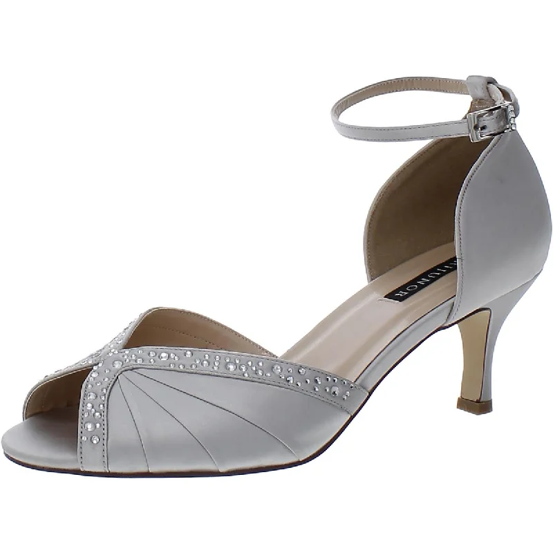 Stylish Ankle Strap Heels for Women--Erijunor Womens Satin Ankle Strap Pumps