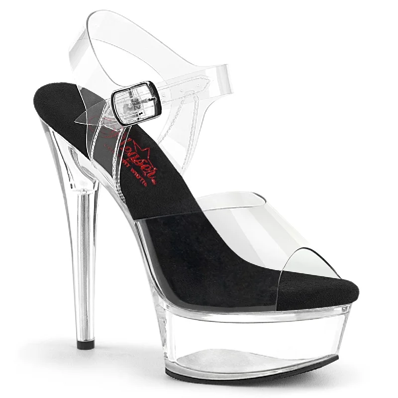 Versatile Heeled Sandals for Any Occasion---EXCITE-608 Clear-Black/Clear