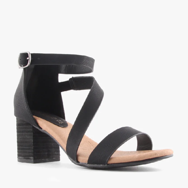 Versatile Heeled Sandals for Any Occasion---FACTS BLACK