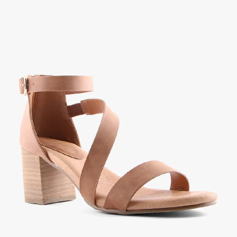 Versatile Heeled Sandals for Any Occasion---FACTS TAN