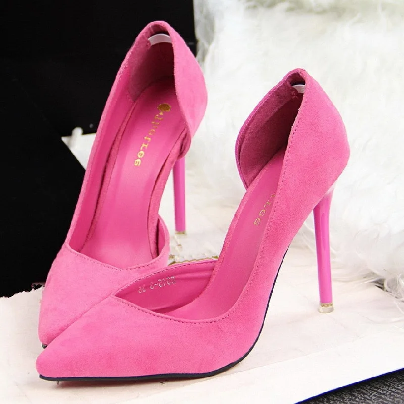 Affordable Suede Ankle Pumps for All-Day Wear--Faux Suede Women Pumps High Heels Women Shoes Fashion Lady Shoes Pointed Toe Thin Heels Ladies Shoes 2018 New Party Shoes Woman