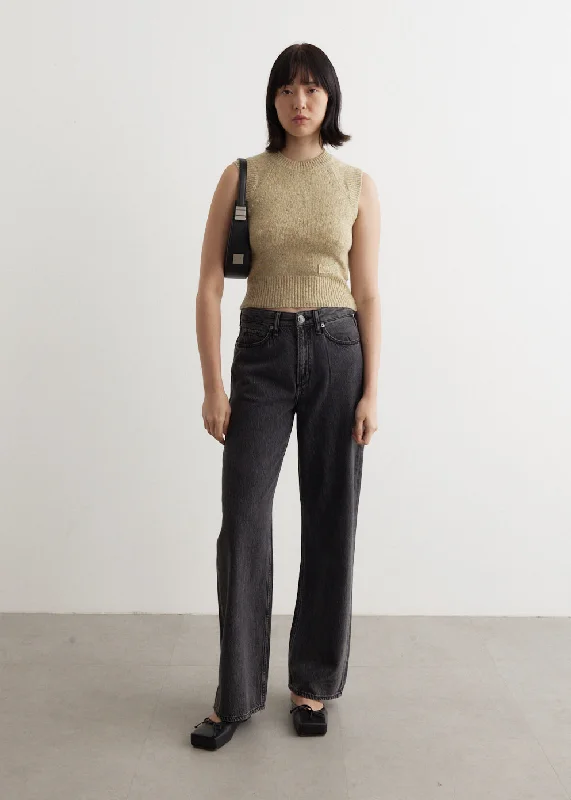 Women's denim jeans with a crystal embellishment-Featherweight Logan Jeans