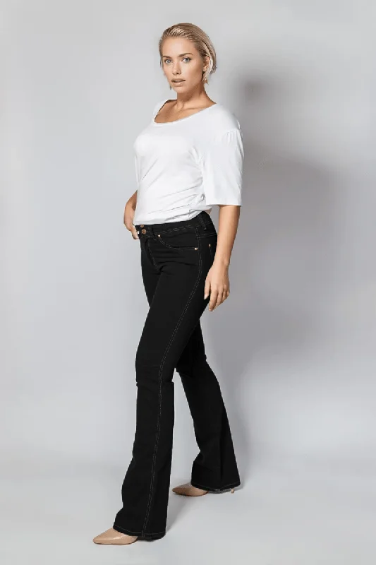 Women's denim jeans which from plus-Fever Black Bootcut Jean